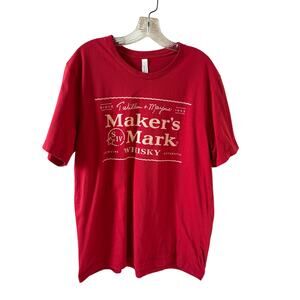 Maker's Mark Whiskey Red Logo T-shirt Men's size XL EUC